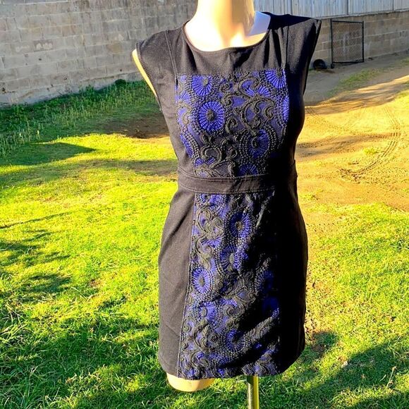 Ann Taylor Loft Bodycon Lace Detailed Dress MCM Old Hollywood Size 2 - Picture 1 of 5